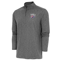 Antigua Heather Oklahoma City Thunder Hunk Quarter-Zip Pullover Top