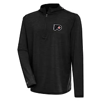 Antigua Heather Philadelphia Flyers Tidy Quarter-Zip Pullover Hoodie