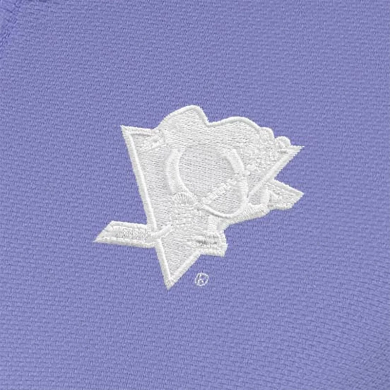 Antigua Heather Pittsburgh Penguins White Logo Finish Quarter-Zip Top