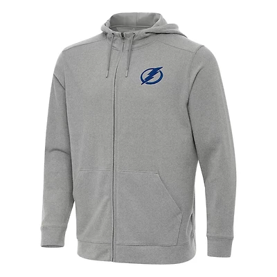Antigua Heather Tampa Bay Lightning Effortless Full-Zip Hoodie Jacket