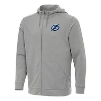Antigua Heather Tampa Bay Lightning Effortless Full-Zip Hoodie Jacket