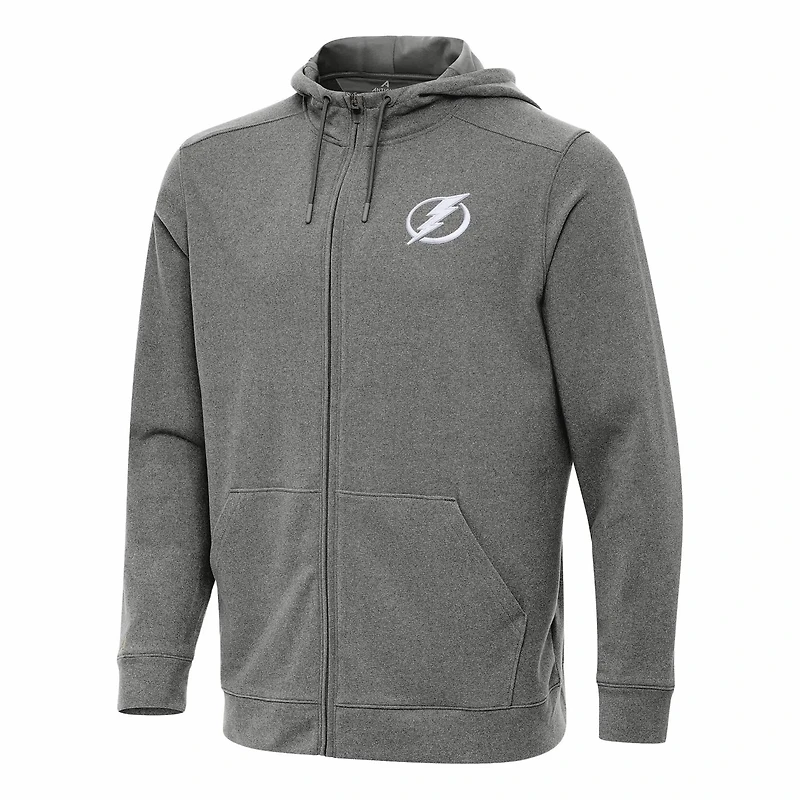 Antigua Heather Tampa Bay Lightning Effortless Full-Zip Hoodie Jacket