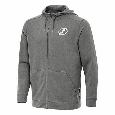 Antigua Heather Tampa Bay Lightning Effortless Full-Zip Hoodie Jacket