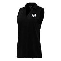Antigua Heather Texas AM Aggies Layout Sleeveless V-Neck Polo