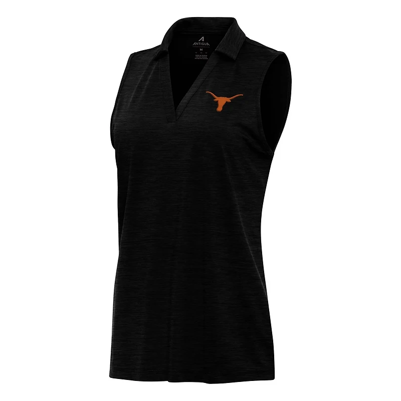 Antigua Heather Texas Longhorns Layout Sleeveless V-Neck Polo