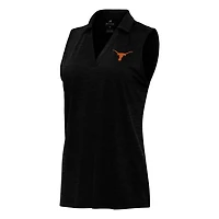 Antigua Heather Texas Longhorns Layout Sleeveless V-Neck Polo