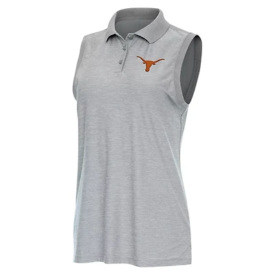 Antigua Heather Texas Longhorns Recap Sleeveless Polo