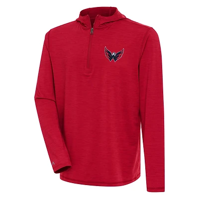 Antigua Heather Washington Capitals Tidy Quarter-Zip Pullover Hoodie