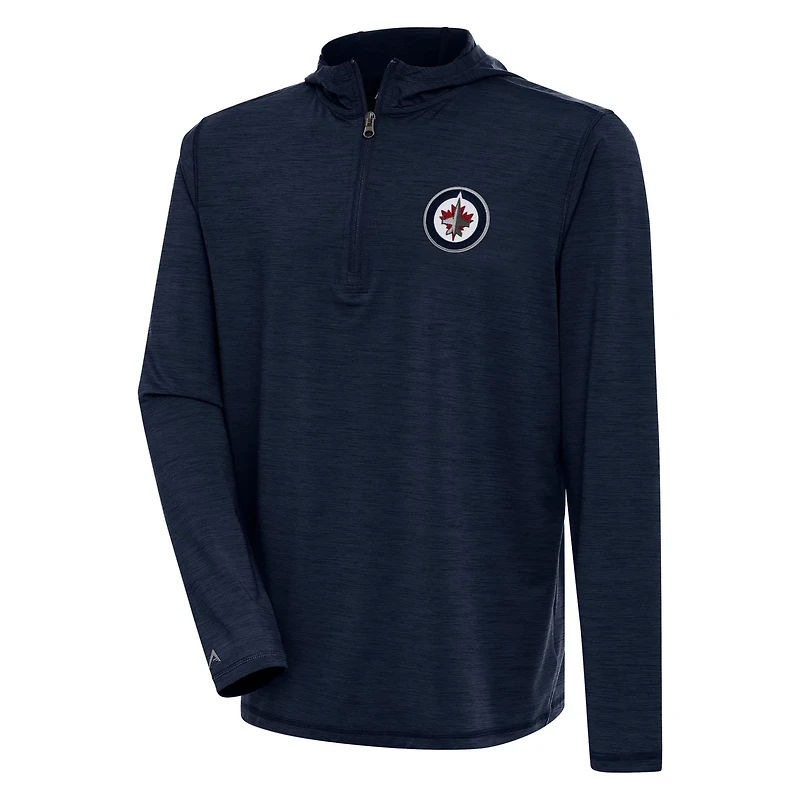 Antigua Heather Winnipeg Jets Tidy Quarter-Zip Pullover Hoodie