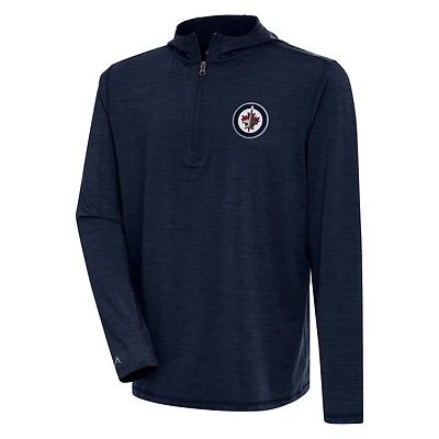 Antigua Heather Winnipeg Jets Tidy Quarter-Zip Pullover Hoodie