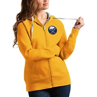Antigua Heathered Buffalo Sabres Victory Full-Zip Hoodie