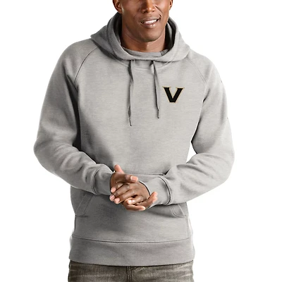 Antigua Heathered Gray Vanderbilt Commodores Victory Pullover Hoodie
