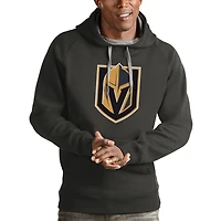 Antigua Heathered Gray Vegas Golden Knights Logo Victory Pullover Hoodie