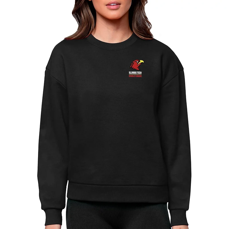 Antigua Illinois Tech Scarlet Hawks Victory Crewneck Pullover Sweatshirt