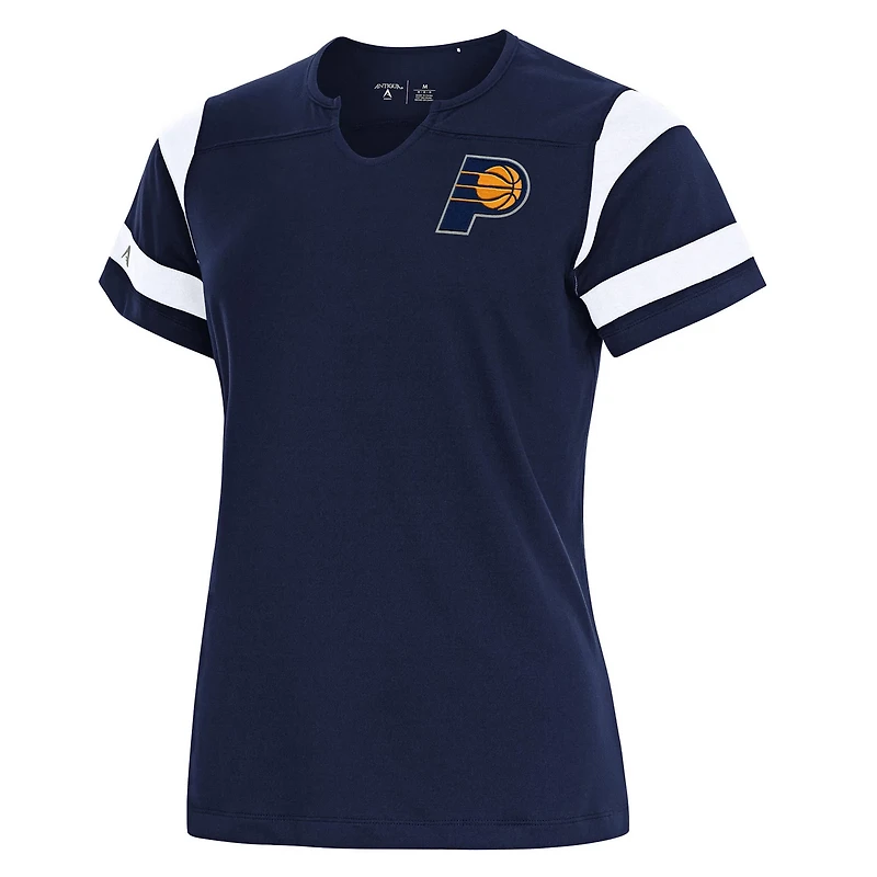 Antigua Indiana Pacers Encounter Short Sleeve Notch Neck Top