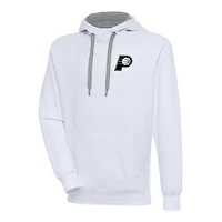 Antigua Indiana Pacers Metallic Logo Victory Raglan Pullover Hoodie