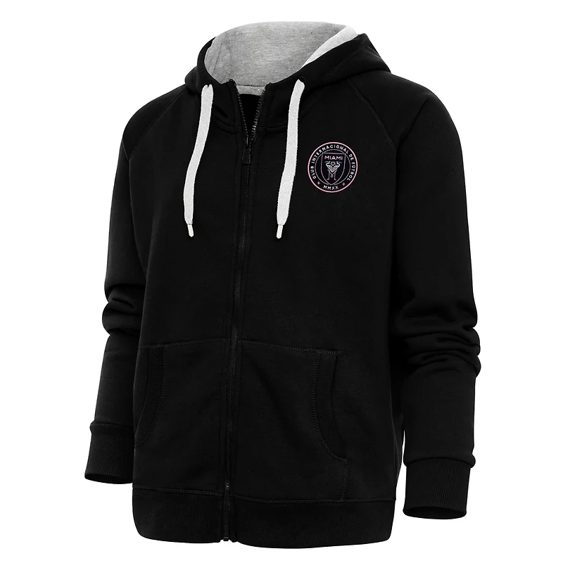 Antigua Inter Miami CF Logo Victory Full-Zip Hoodie