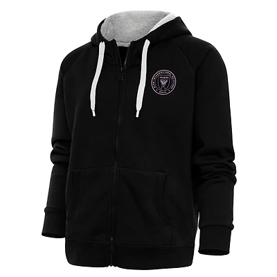 Antigua Inter Miami CF Logo Victory Full-Zip Hoodie