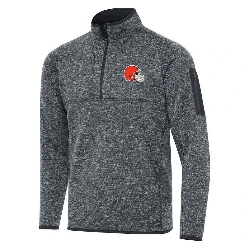 Antigua Men's Cleveland Browns Fortune 1/4-Zip Pullover