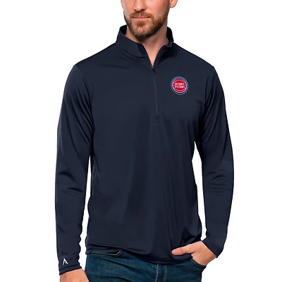 Antigua Detroit Pistons Tribute Quarter-Zip Pullover Top