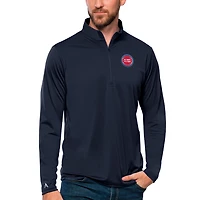 Antigua Detroit Pistons Tribute Quarter-Zip Pullover Top