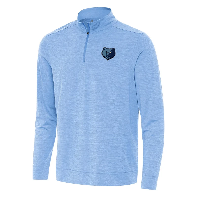 Antigua Heather Powder Memphis Grizzlies Bright Quarter-Zip Top