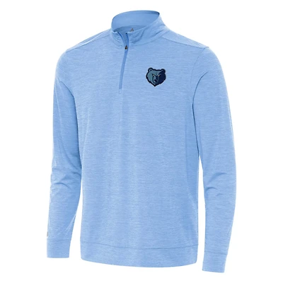 Antigua Heather Powder Memphis Grizzlies Bright Quarter-Zip Top