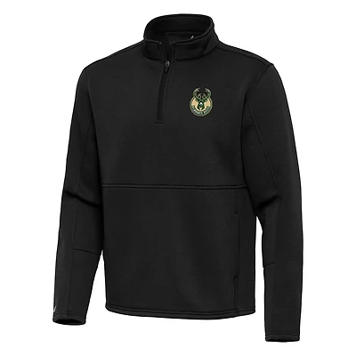 Antigua Men’s Milwaukee Bucks Twist 1/4-Zip Pullover Top