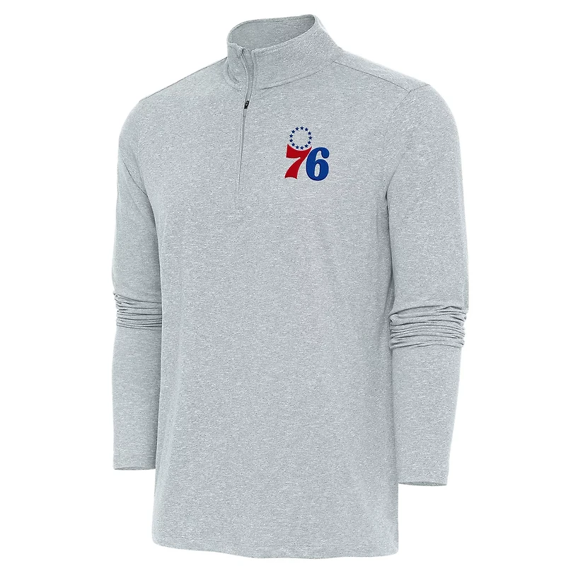 Antigua Philadelphia 76ers Hunk Quarter-Zip Pullover Top