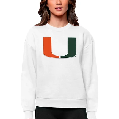 Antigua Miami Hurricanes Victory Crewneck Pullover Sweatshirt