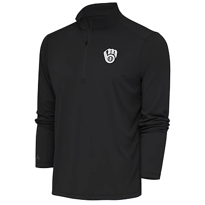 Antigua Milwaukee Brewers Metallic Tribute Quarter-Zip Top