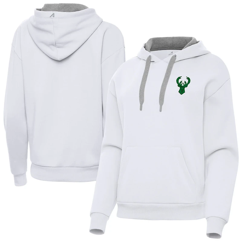 Antigua Milwaukee Bucks St Patrick's Day Victory Pullover Hoodie