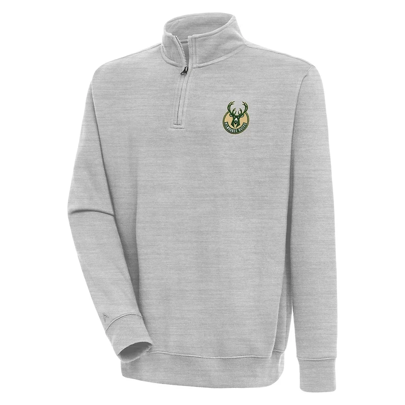 Antigua Milwaukee Bucks Victory Quarter-Zip Pullover Top