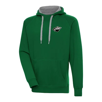 Antigua Minnesota Wild Logo Victory Pullover Hoodie