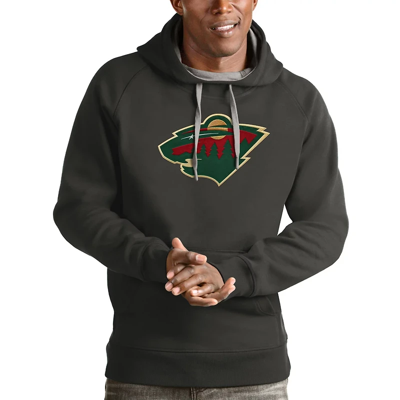 Antigua Minnesota Wild Logo Victory Pullover Hoodie
