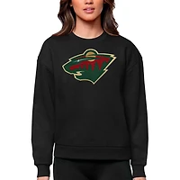 Antigua Minnesota Wild Primary Logo Team Victory Crewneck Pullover Sweatshirt