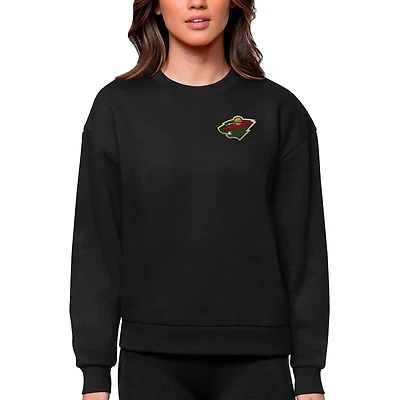 Antigua Minnesota Wild Primary Logo Victory Crewneck Pullover Sweatshirt