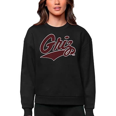 Antigua Montana Grizzlies Victory Crewneck Pullover Sweatshirt