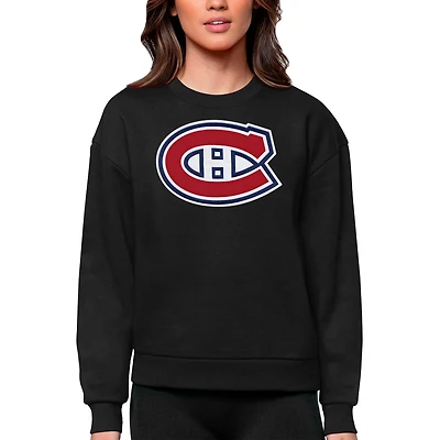 Antigua Montreal Canadiens Primary Logo Team Victory Crewneck Pullover Sweatshirt