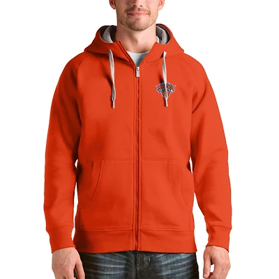Antigua New York Knicks Logo Victory Full-Zip Hoodie