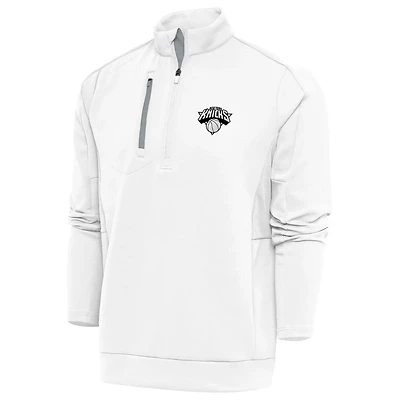 Antigua New York Knicks Metallic Logo Generation Quarter-Zip Top