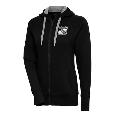 Antigua New York Rangers Logo Victory Full-Zip Hoodie