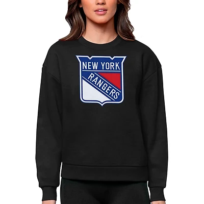 Antigua New York Rangers Primary Logo Team Victory Crewneck Pullover Sweatshirt