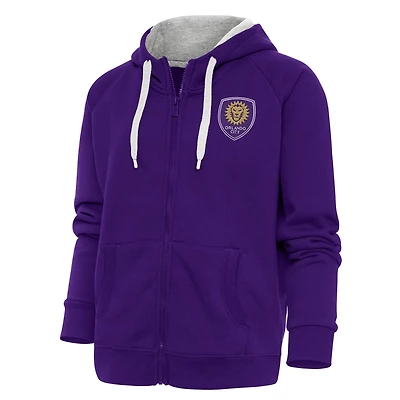 Antigua Orlando City SC Logo Victory Full-Zip Hoodie