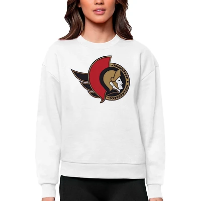 Antigua Ottawa Senators Primary Logo Team Victory Crewneck Pullover Sweatshirt