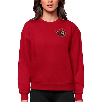 Antigua Ottawa Senators Primary Logo Victory Crewneck Pullover Sweatshirt