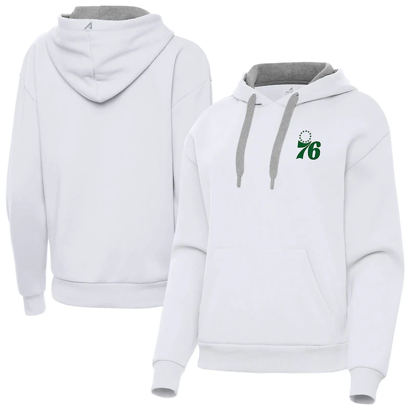 Antigua Philadelphia 76ers St Patrick's Day Victory Pullover Hoodie