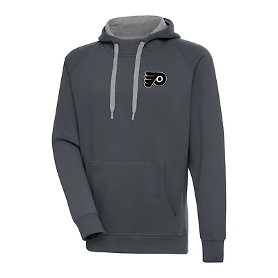 Antigua Philadelphia Flyers Metallic Logo Victory Pullover Hoodie