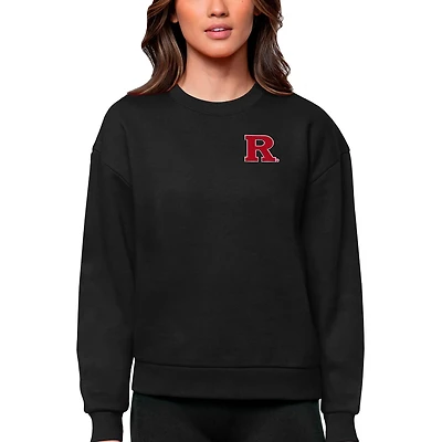 Antigua Rutgers Scarlet Knights Logo Victory Crewneck Pullover Sweatshirt