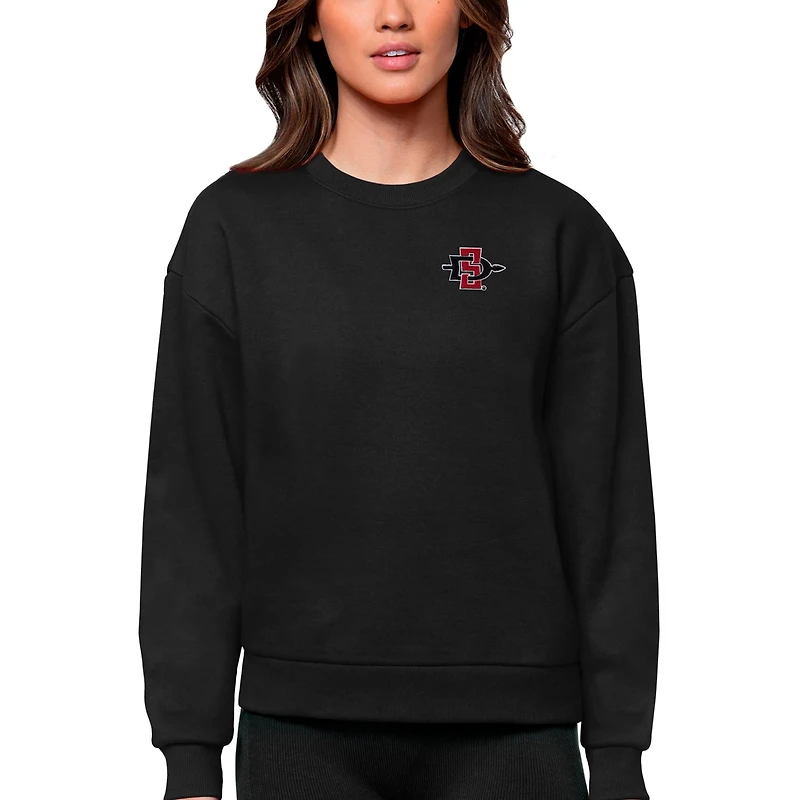 Antigua San Diego State Aztecs Logo Victory Crewneck Pullover Sweatshirt